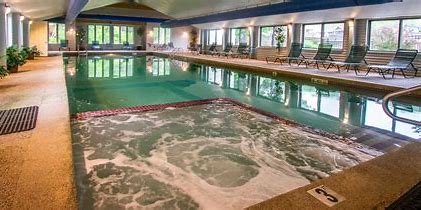 Indoor pool and hot tub.