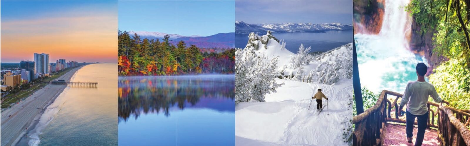 Collage of 4 resort locations.