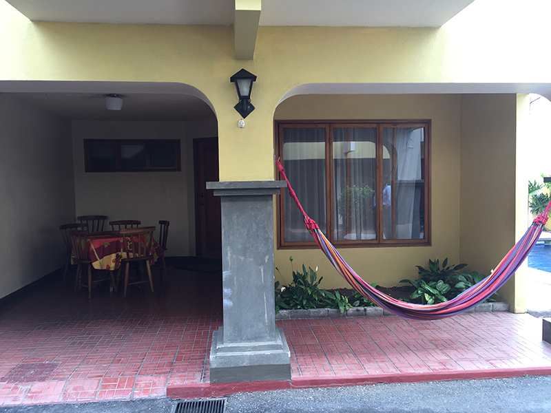 Outside area with hammock.